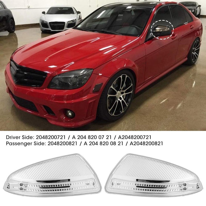 Suuonee Turn Light, 2Pcs Car Side Mirror Lamp Turn Light Fit for Benz C-Class C250 C300 Scion Im Mirror Turn Signal Light - Image 4